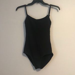 🖤 Black one piece body suit cut out open back